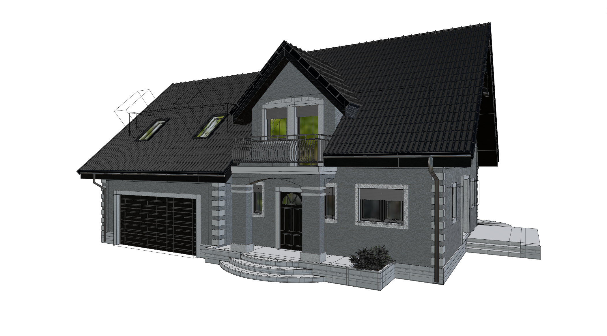 Single-family house - visualization process - Materials & lighting