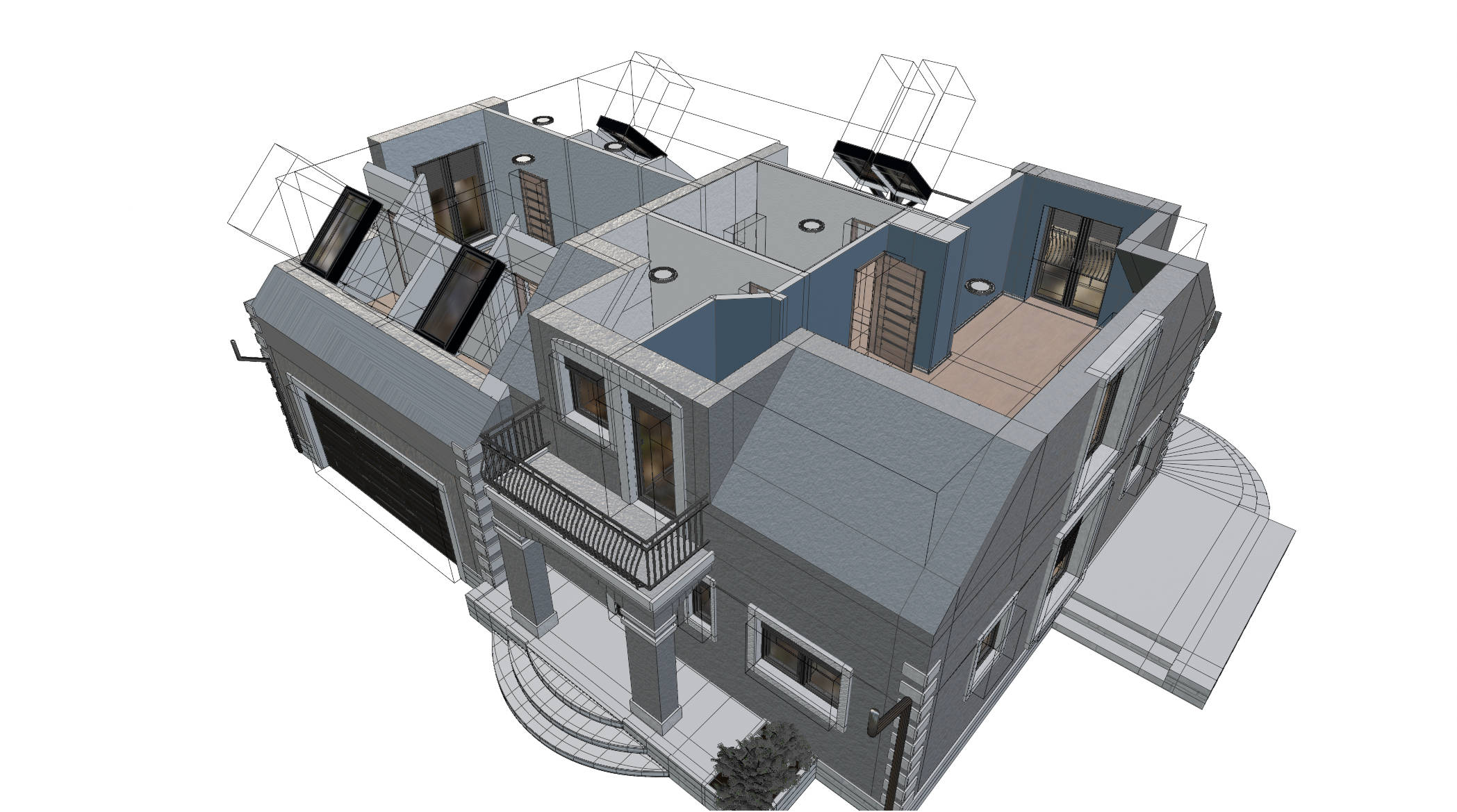 Single-family house - visualization process - Materials & lighting